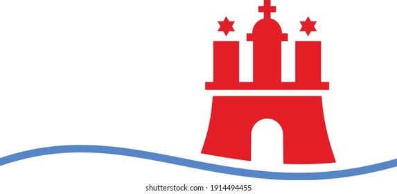 Official current coat of arms of the Hamburg-Mitte borough (bezirk) as part of the Free and Hanseatic City of Hamburg, Germany