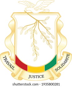 Official current vector coat of arms of the Republic of Guinea