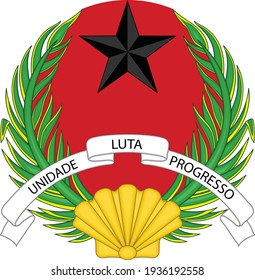 Official current vector coat of arms of the Republic of Guinea-Bissau