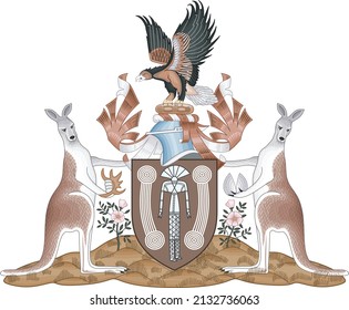 Escudo vectorial oficial actual del territorio australiano del TERRITORIO NORTE, AUSTRALIA