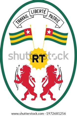 Official current vector coat of arms of the Togolese Republic
