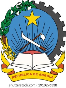 Emblema vectorial actual oficial de la República de Angola