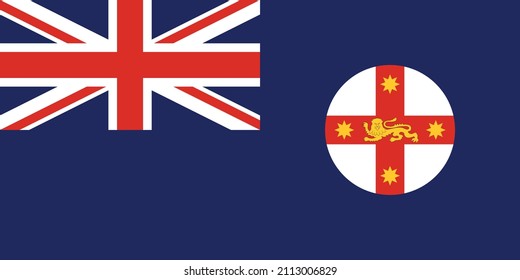 Official current vector flag of the Australian state of NEW SOUTH WALES, AUSTRALIA