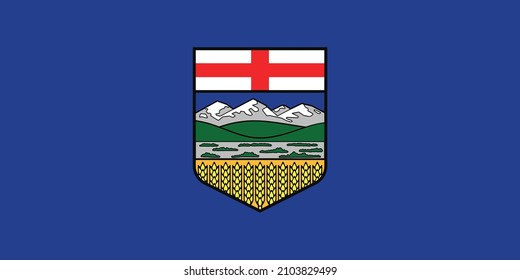 Bandera vectorial actual oficial de la provincia canadiense de ALBERTA, CANADÁ