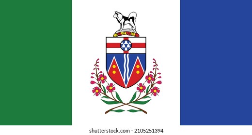 Bandera vectorial actual oficial del territorio canadiense de YUKON, CANADÁ