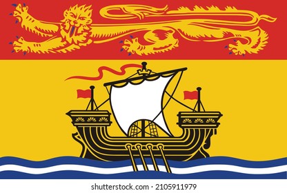 Official current vector flag of the Canadian territory of NEW BRUNSWICK, CANADA