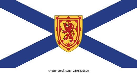 Official current vector flag of the Canadian province of NOVA SCOTIA, CANADA