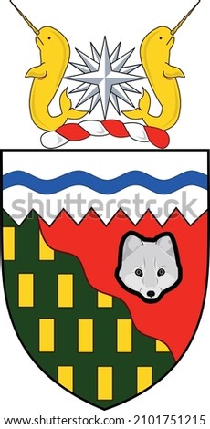 Official current vector flag of the Canadian territory of NORTHWEST TERRITORIES, CANADA