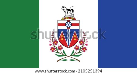 Official current vector flag of the Canadian territory of YUKON, CANADA