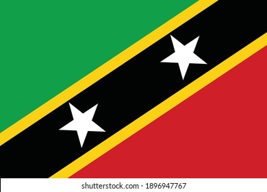 Official current vector flag of federal parliamentary constitutional monarchy of Saint Kitts and Nevis