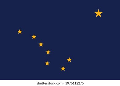 Official current vector flag of the Federal State of Alaska, USA