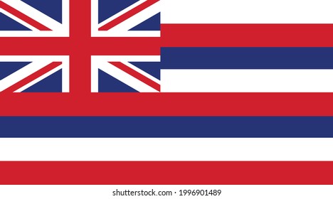 Official current vector flag of the Federal State of Hawaii, USA
