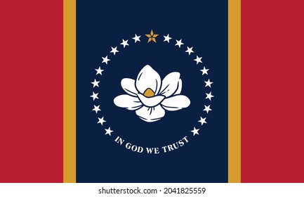 Bandera vectorial actual oficial del Estado Federal de Misisipi, Estados Unidos