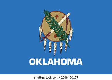 Official current vector flag of the Federal State of Oklahoma, USA