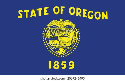 Official current vector flag of the Federal State of Oregon, USA