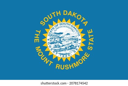 Official current vector flag of the Federal State of South Dakota, USA