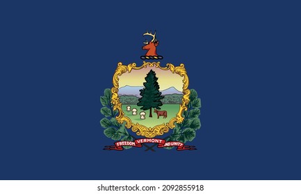 Official current vector flag of the Federal State of Vermont, USA