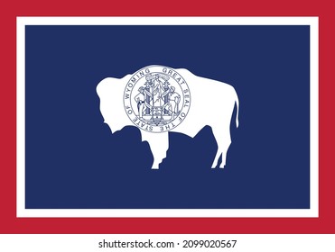 Official current vector flag of the Federal State of Wyoming, USA