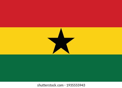 Official current vector flag of the Republic of Ghana