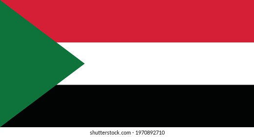 Official current vector flag of the Republic of Sudan