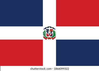 Bandera vectorial oficial de la república presidencial unitaria de la República Dominicana