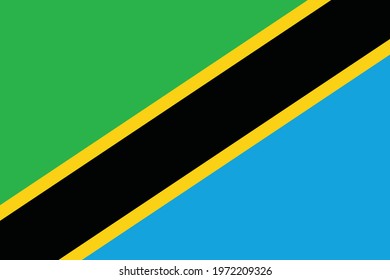Official current vector flag of the United Republic of Tanzania
