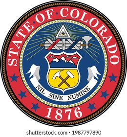 Official current vector great seal of the Federal State of Colorado, USA