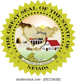 Official current vector great seal of the Federal State of Nevada, USA