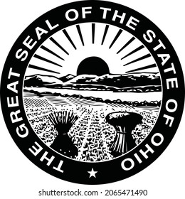 Official current vector great seal of the Federal State of Ohio, USA
