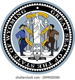 Gran foca portadora del vector de corriente oficial del estado federal de Wyoming, EE.UU.