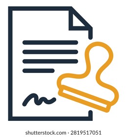 Official customs clearance document paper with approval stamp for international logistics contract agreement outline vector illustration