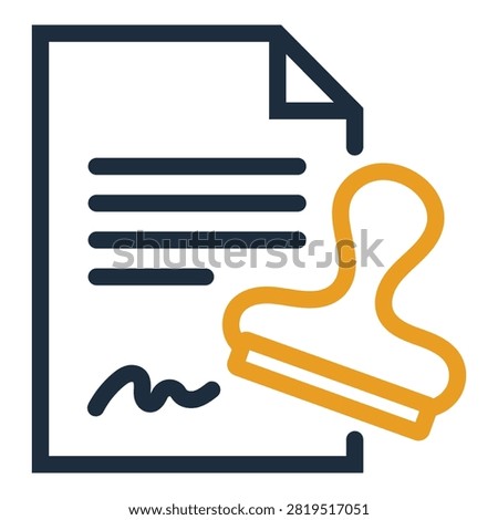 Official customs clearance document paper with approval stamp for international logistics contract agreement outline vector illustration