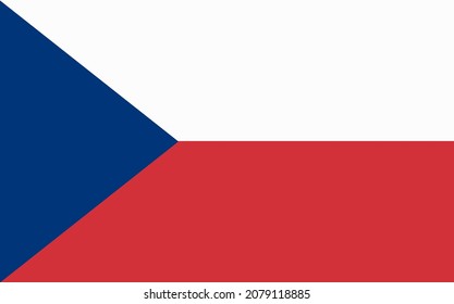 Ilustración vectorial oficial de la bandera de la República Checa. Imagen vectorial de la bandera checa. Símbolo aislado del país europeo