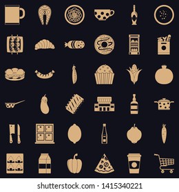 Official dinner icons set. Simple set of 36 official dinner vector icons for web for any design