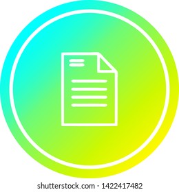 icono circular de documento oficial con acabado en gradiente fresco