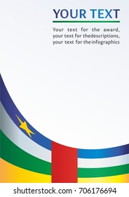 An official document with the flag of the Central African Republic. Template for an award.