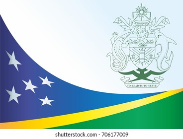 An official document with the flag of the Solomon Islands. Template for an award.