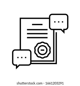 Official document line icon, concept sign, outline vector illustration, linear symbol.