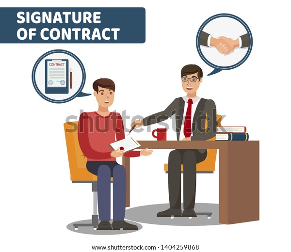 Official Document Signing Vector Banner Concept Royalty Free