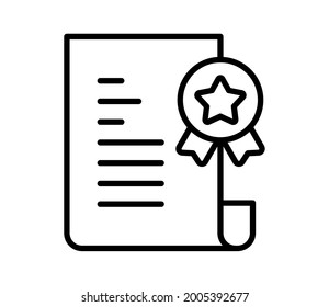 official document single isolated icon with outline style