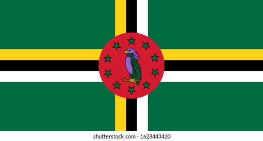 Official Dominica flag vector, Background with flag of Dominica