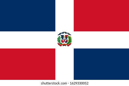 Official Dominican Republic flag vector, Background with flag of Dominican Republic