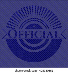 Official emblem with jean texture