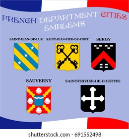 Official emblems of cities of French department Ain