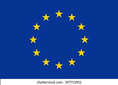 Official EU flag European  Union, stylish vector illustration