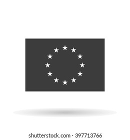 Official EU Flag Icon European  Union On A White Background, Stylish Vector Illustration