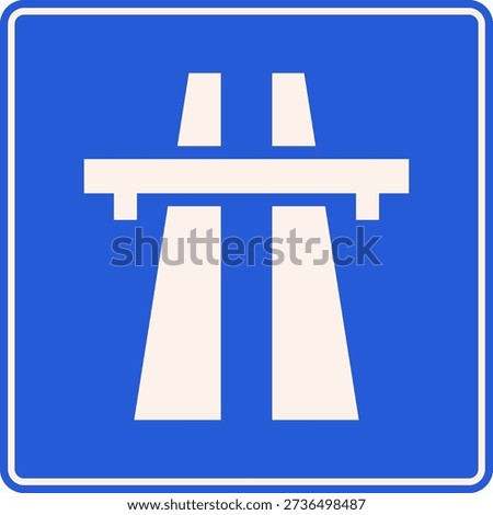 Official European Motorway Expressway Traffic Road Sign Vector