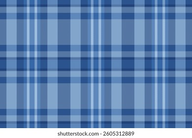 Official fabric plaid background, decorating pattern texture textile. Smooth check seamless tartan vector in blue and light colors palette.