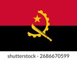 Official Flag of Angola Vector Illustration