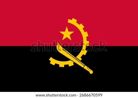 Official Flag of Angola Vector Illustration